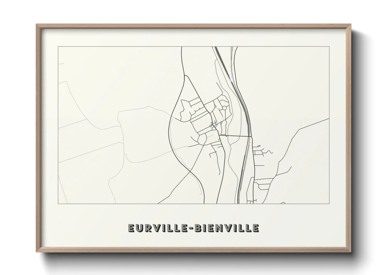 Une affiche de carte sur Eurville-Bienville