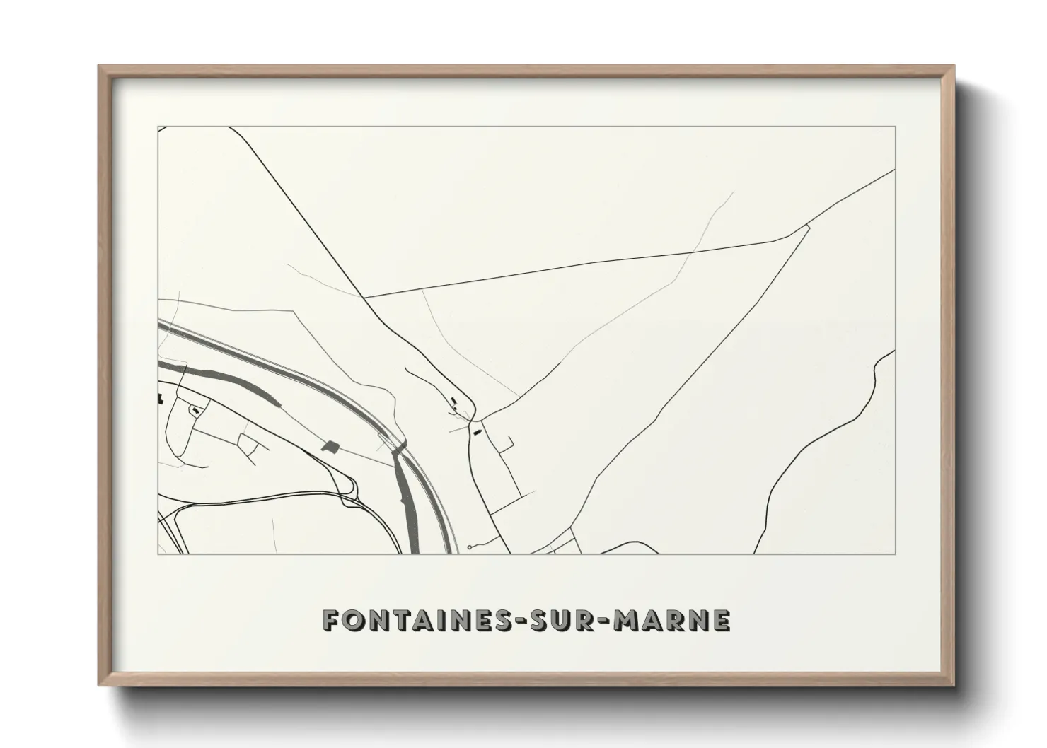 Une affiche de carte sur Fontaines-sur-Marne