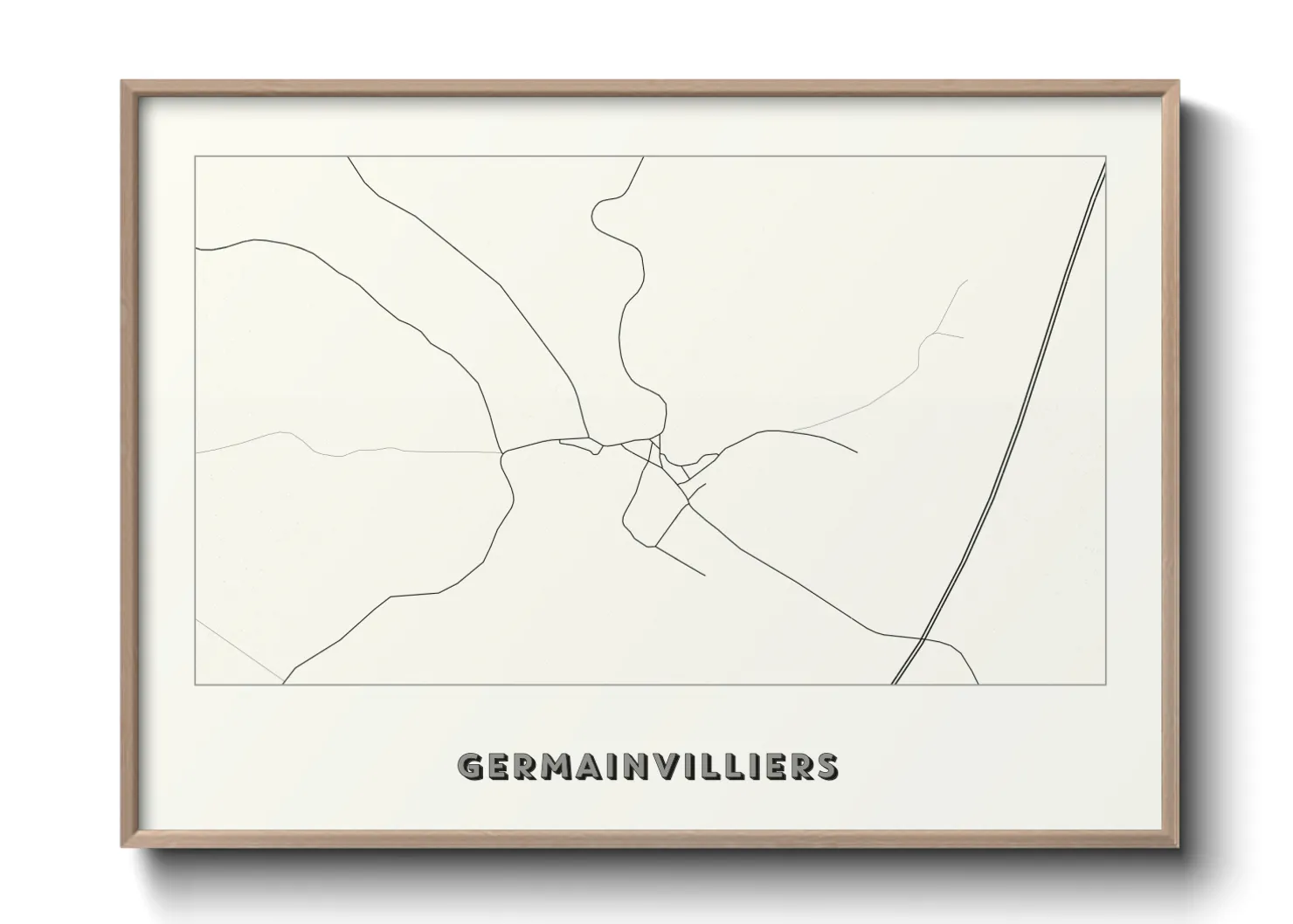 Une affiche de carte sur Germainvilliers