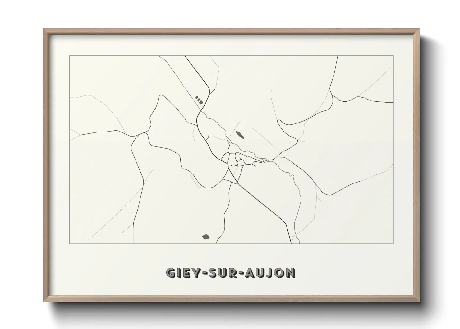 Une affiche de carte sur Giey-sur-Aujon