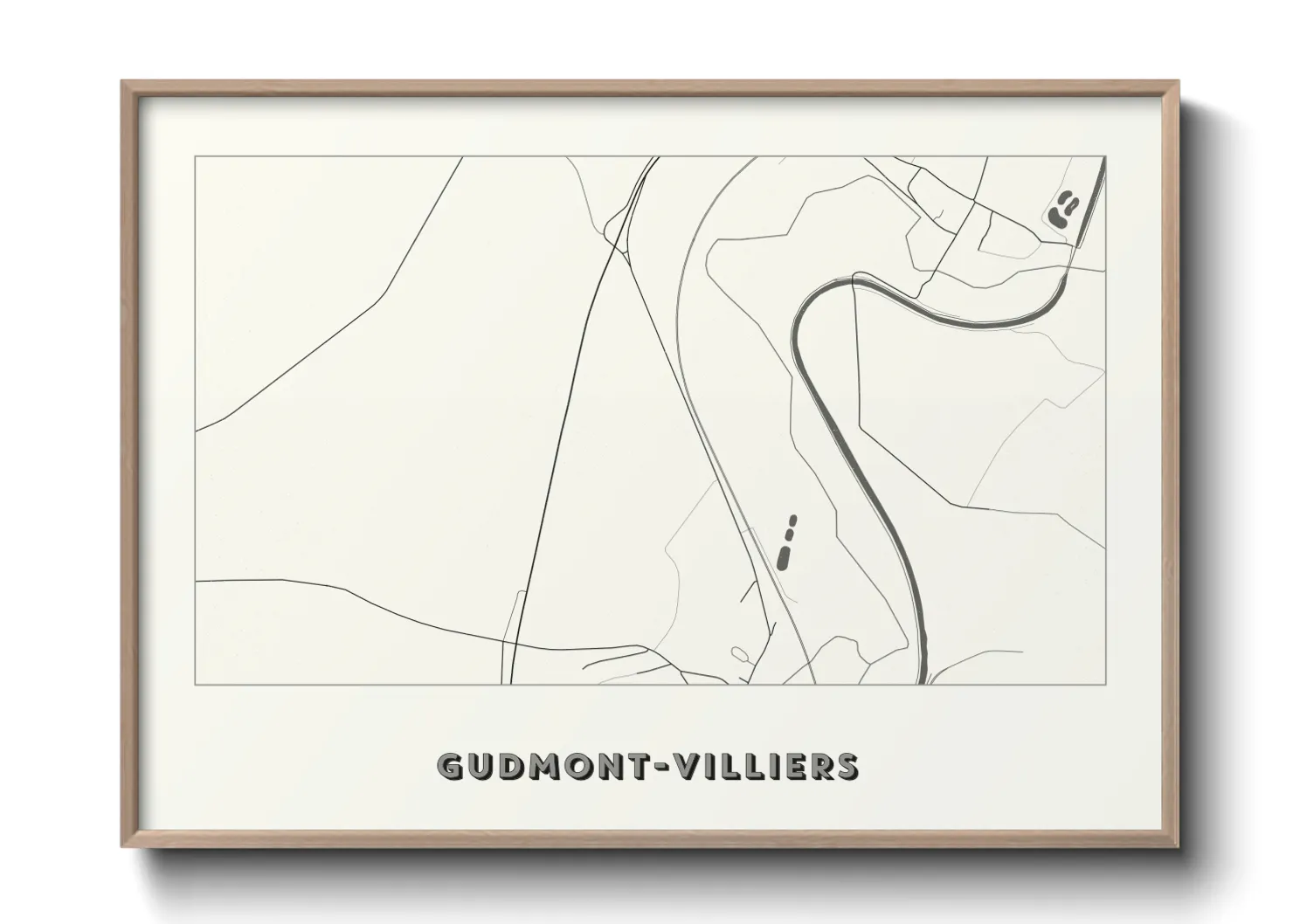Une affiche de carte sur Gudmont-Villiers