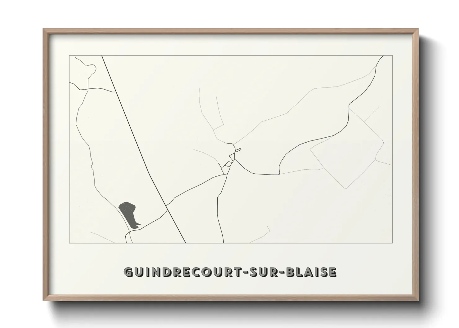 Une affiche de carte sur Guindrecourt-sur-Blaise