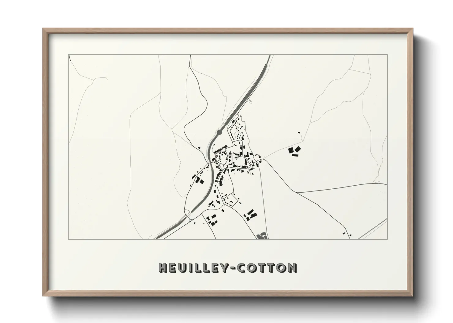 Une affiche de carte sur Heuilley-Cotton