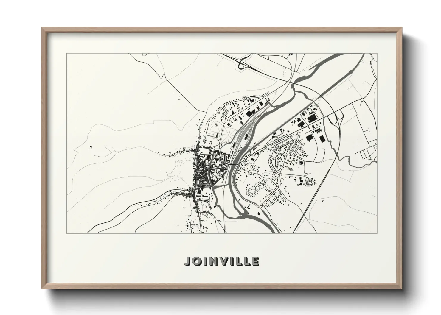Une affiche de carte sur Joinville