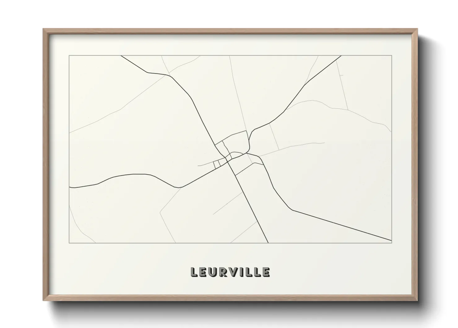 Une affiche de carte sur Leurville