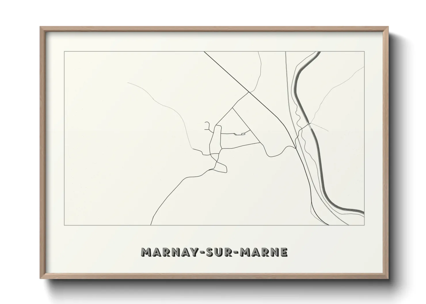 Une affiche de carte sur Marnay-sur-Marne