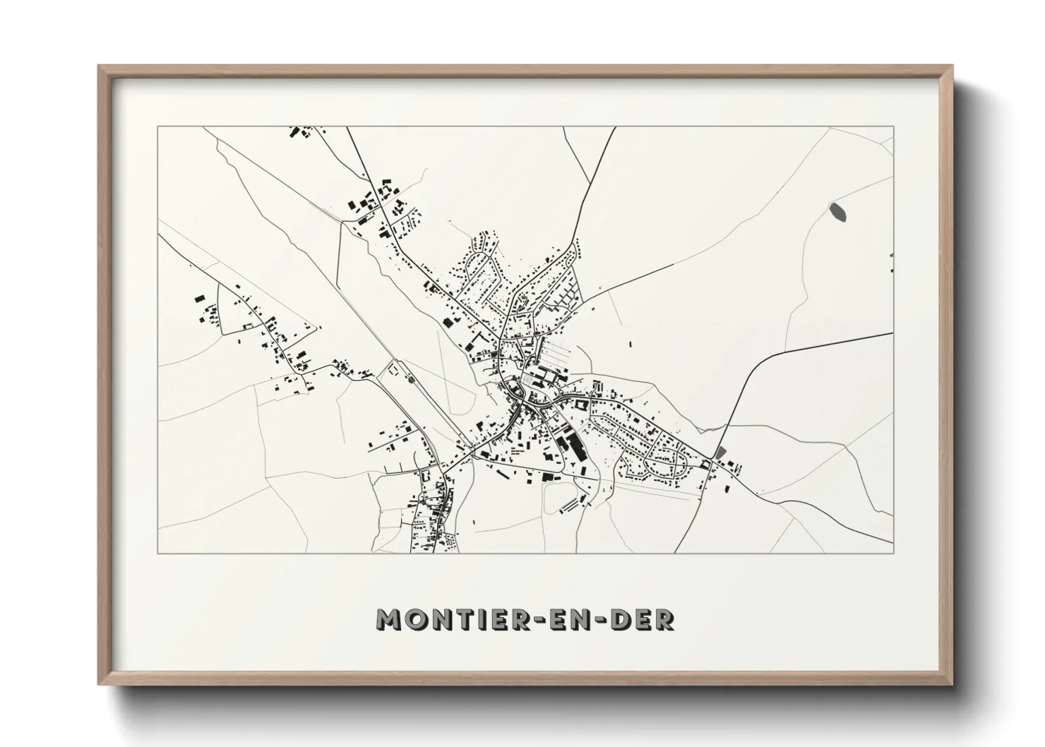 Une affiche de carte sur Montier-en-Der