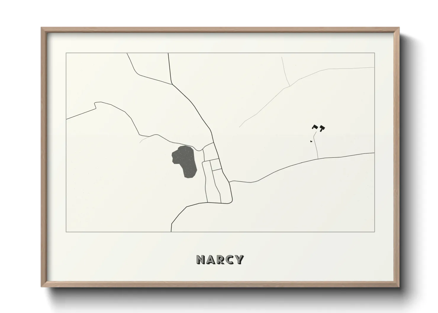Une affiche de carte sur Narcy