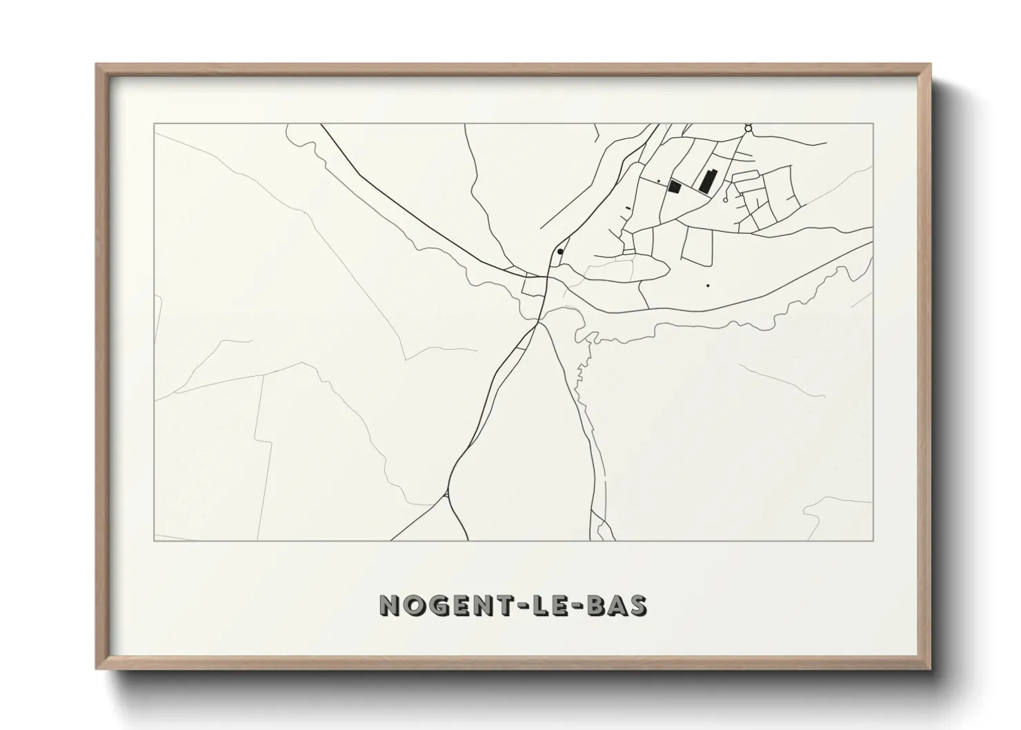 Une affiche de carte sur Nogent-le-Bas