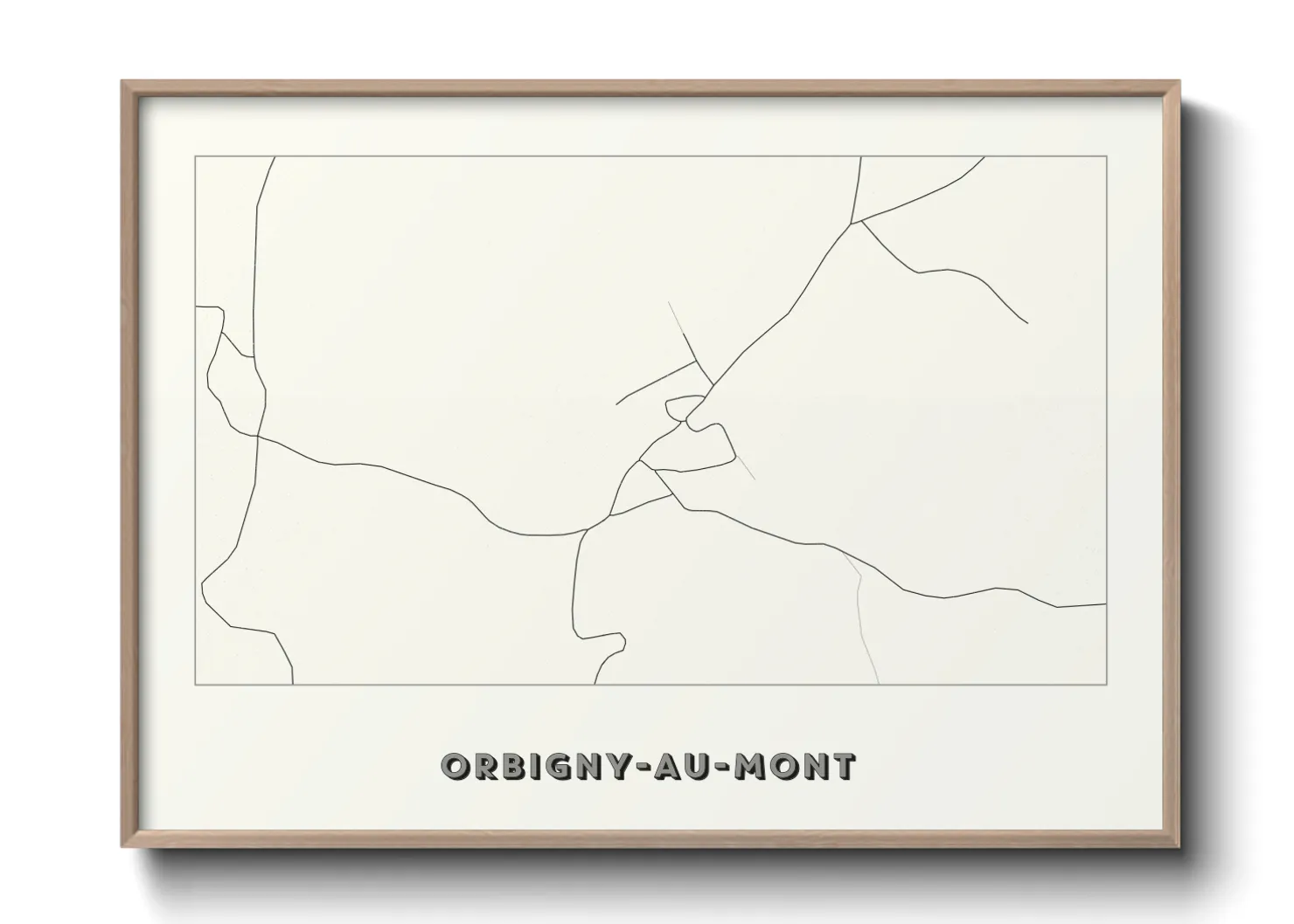 Une affiche de carte sur Orbigny-au-Mont
