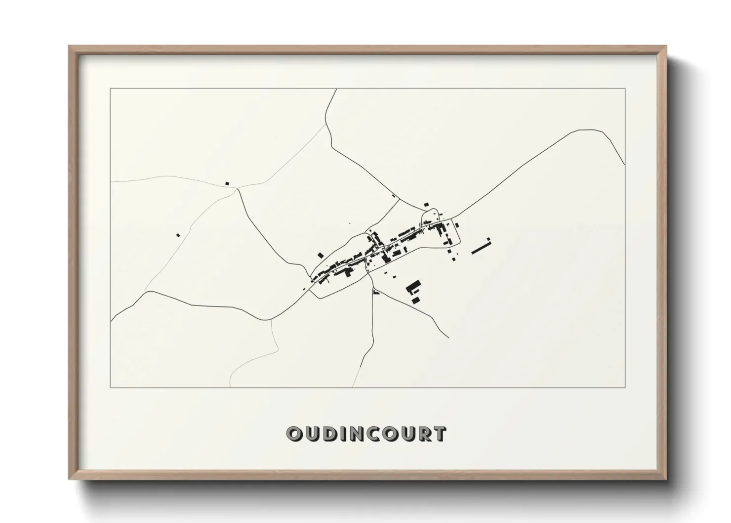 Une affiche de carte sur Oudincourt