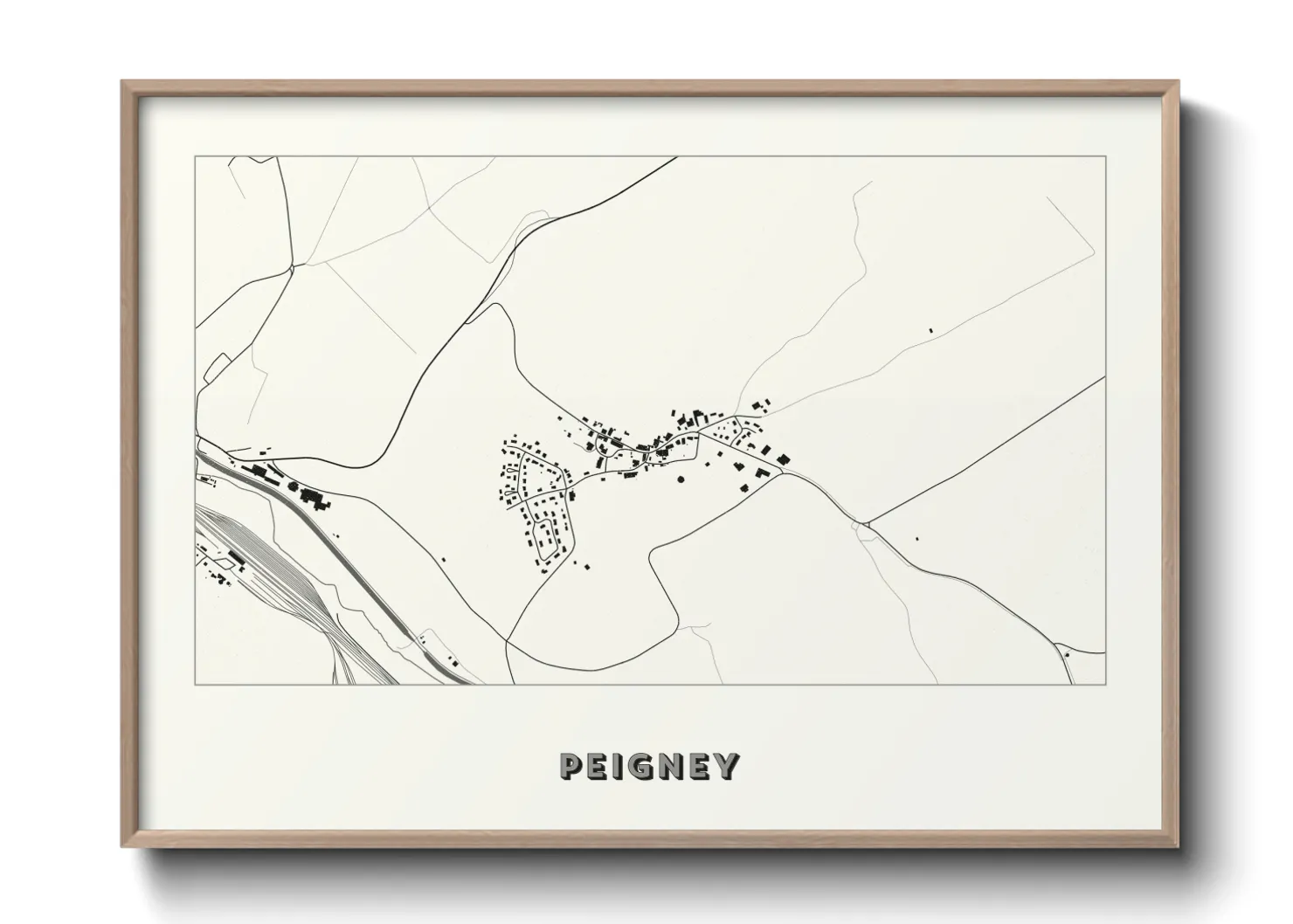 Une affiche de carte sur Peigney