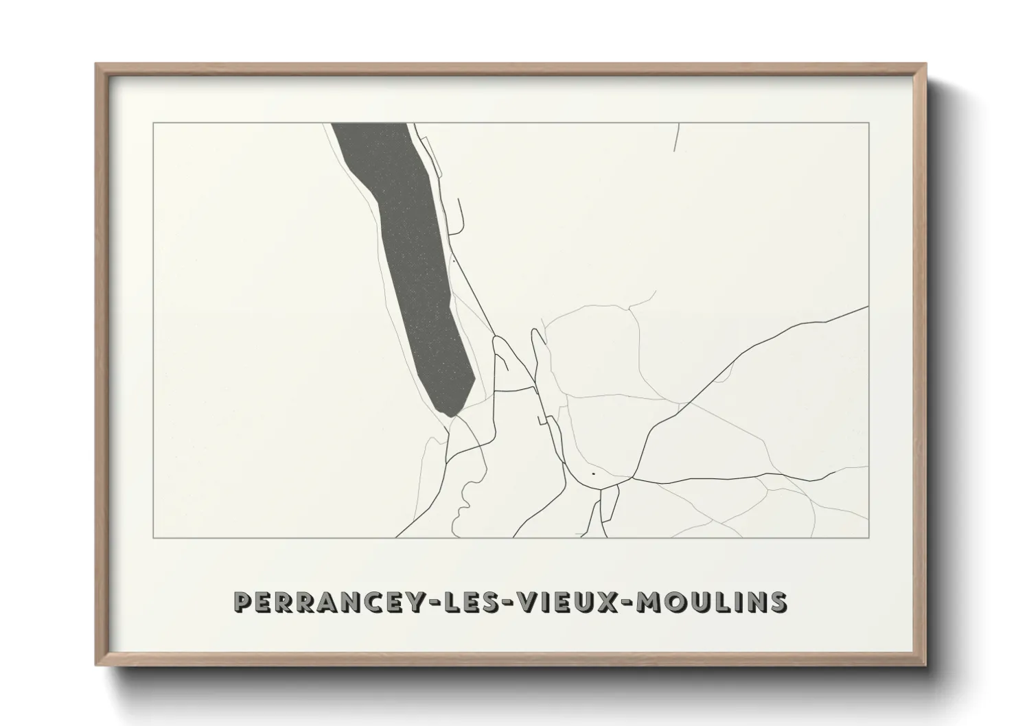Une affiche de carte sur Perrancey-les-Vieux-Moulins