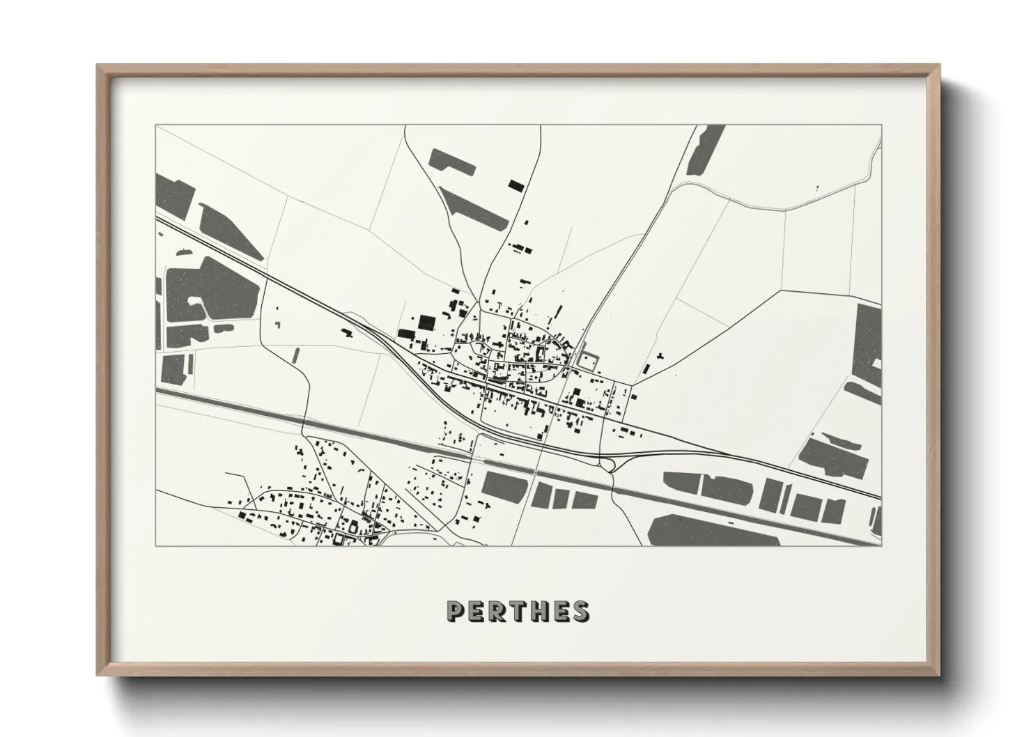 Une affiche de carte sur Perthes