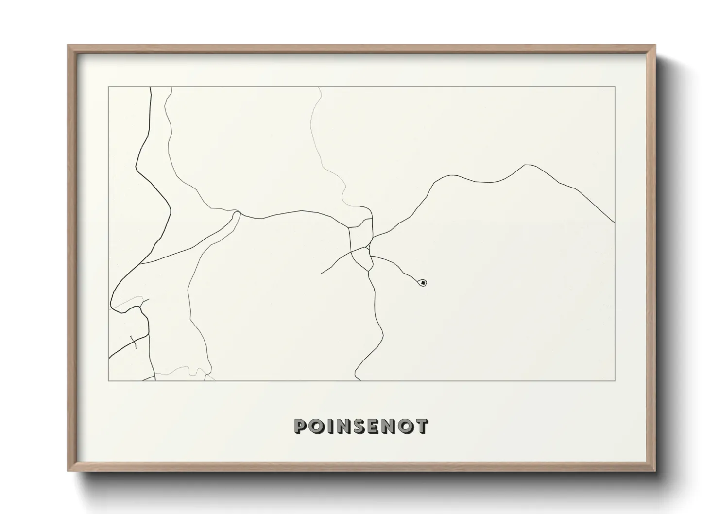 Une affiche de carte sur Poinsenot