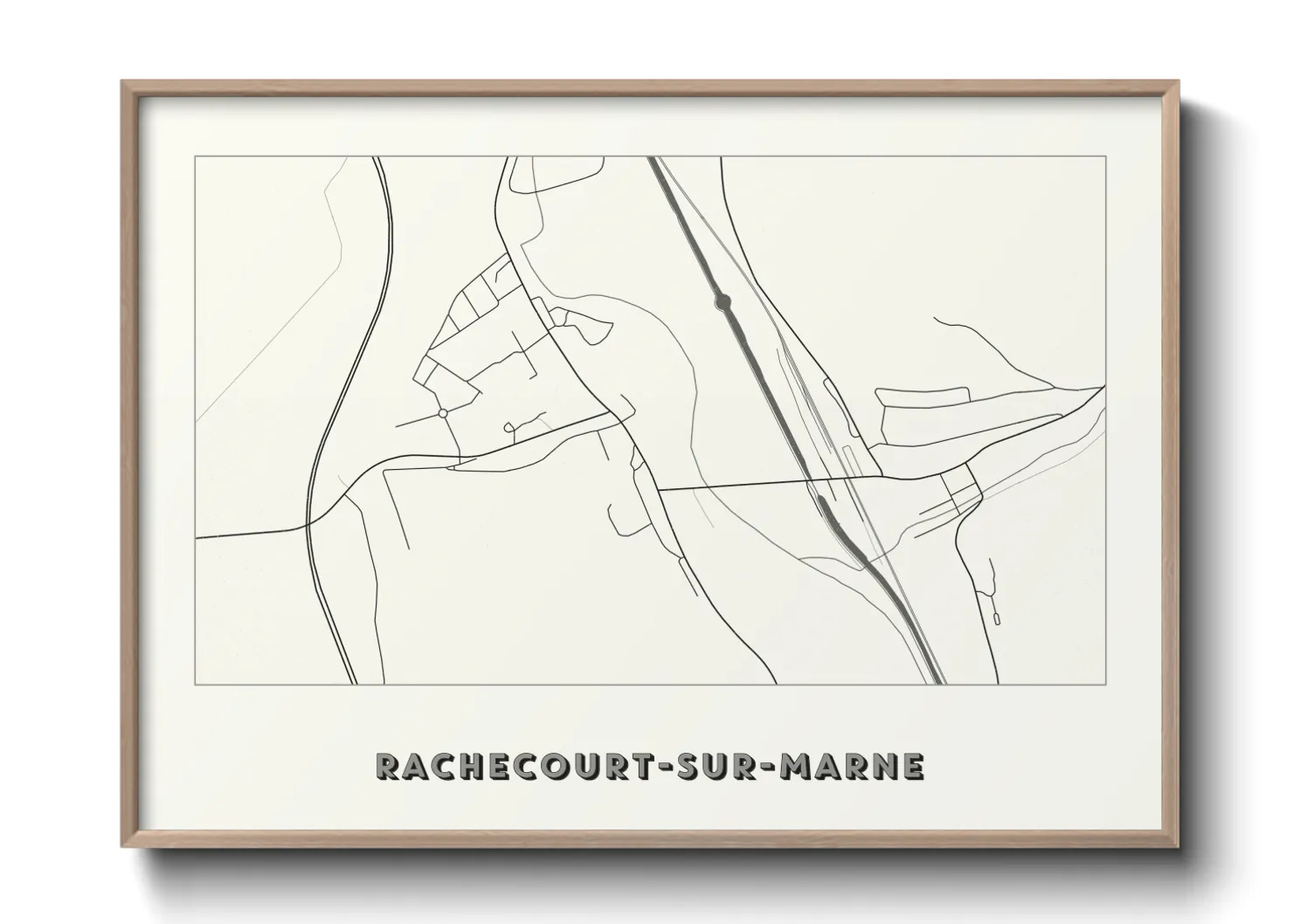 Une affiche de carte sur Rachecourt-sur-Marne