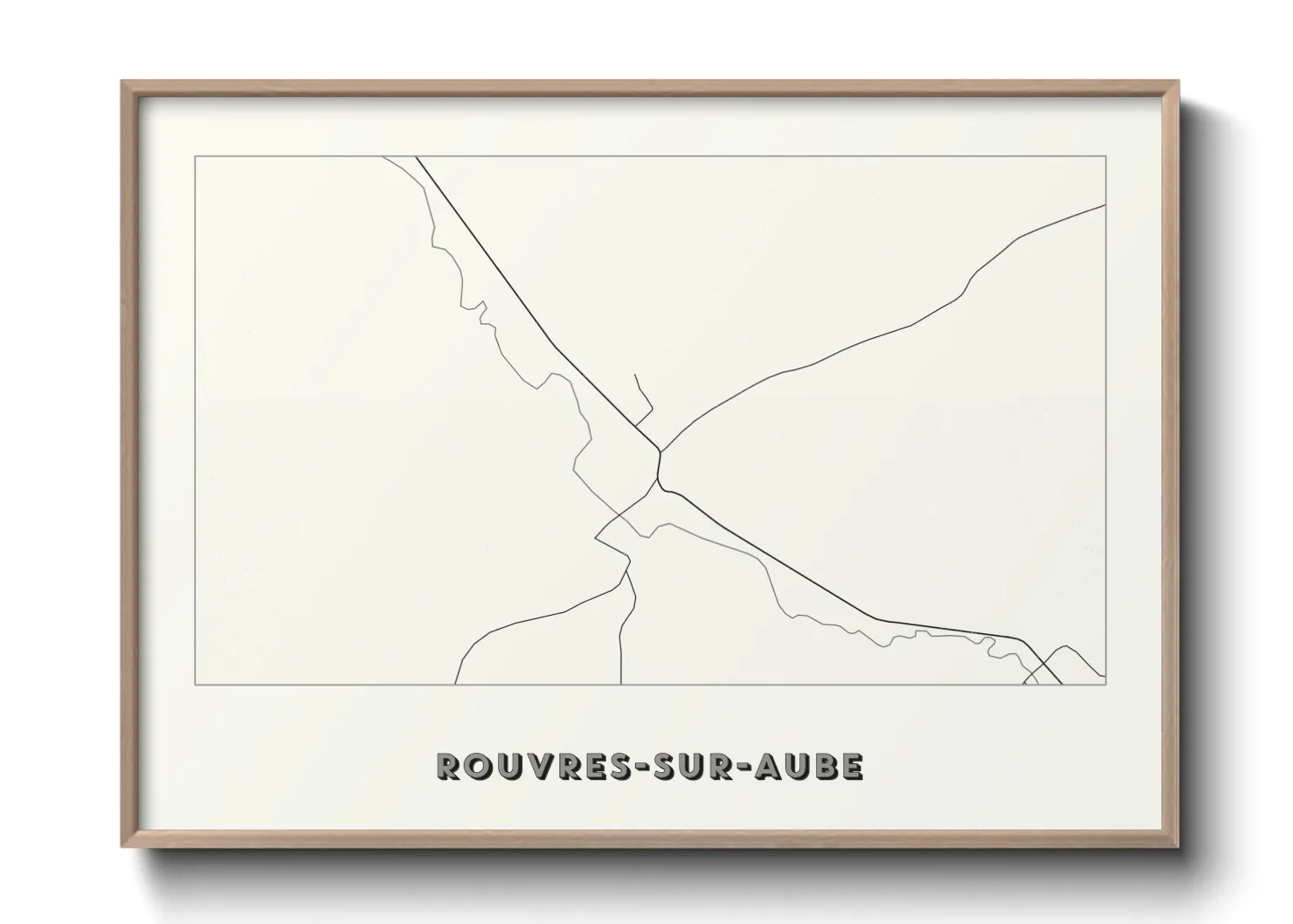 Une affiche de carte sur Rouvres-sur-Aube