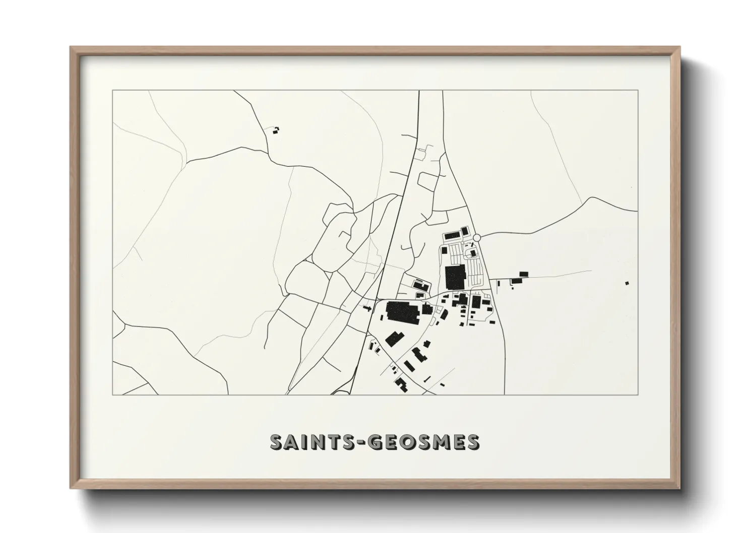Une affiche de carte sur Saints-Geosmes