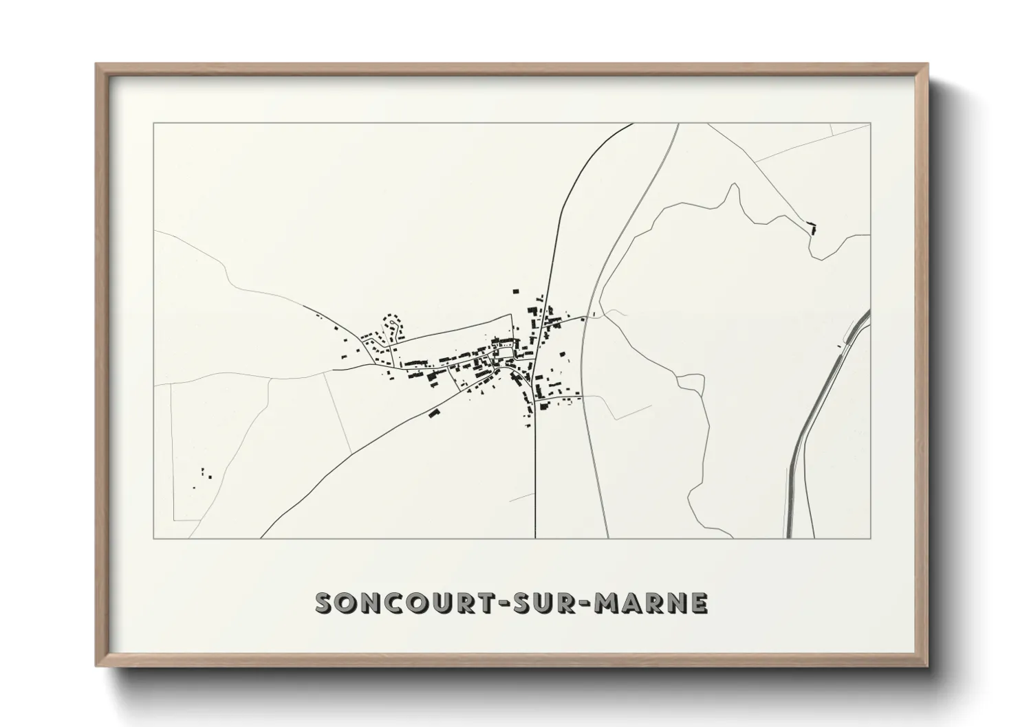 Une affiche de carte sur Soncourt-sur-Marne