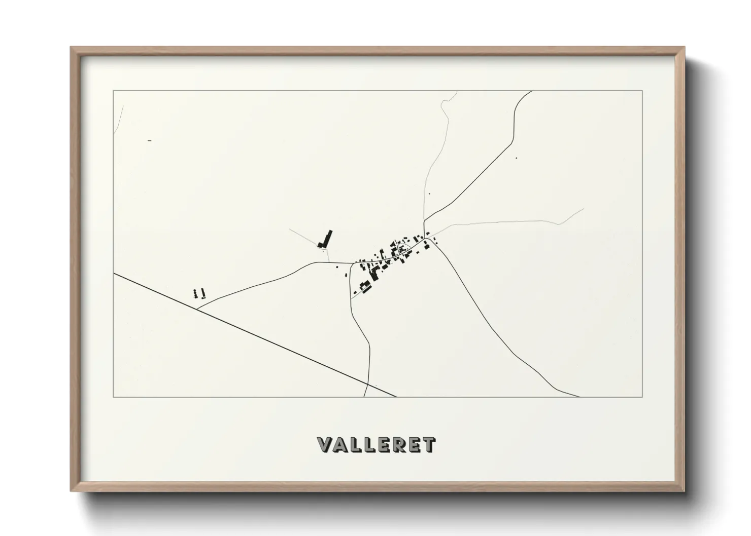 Une affiche de carte sur Valleret
