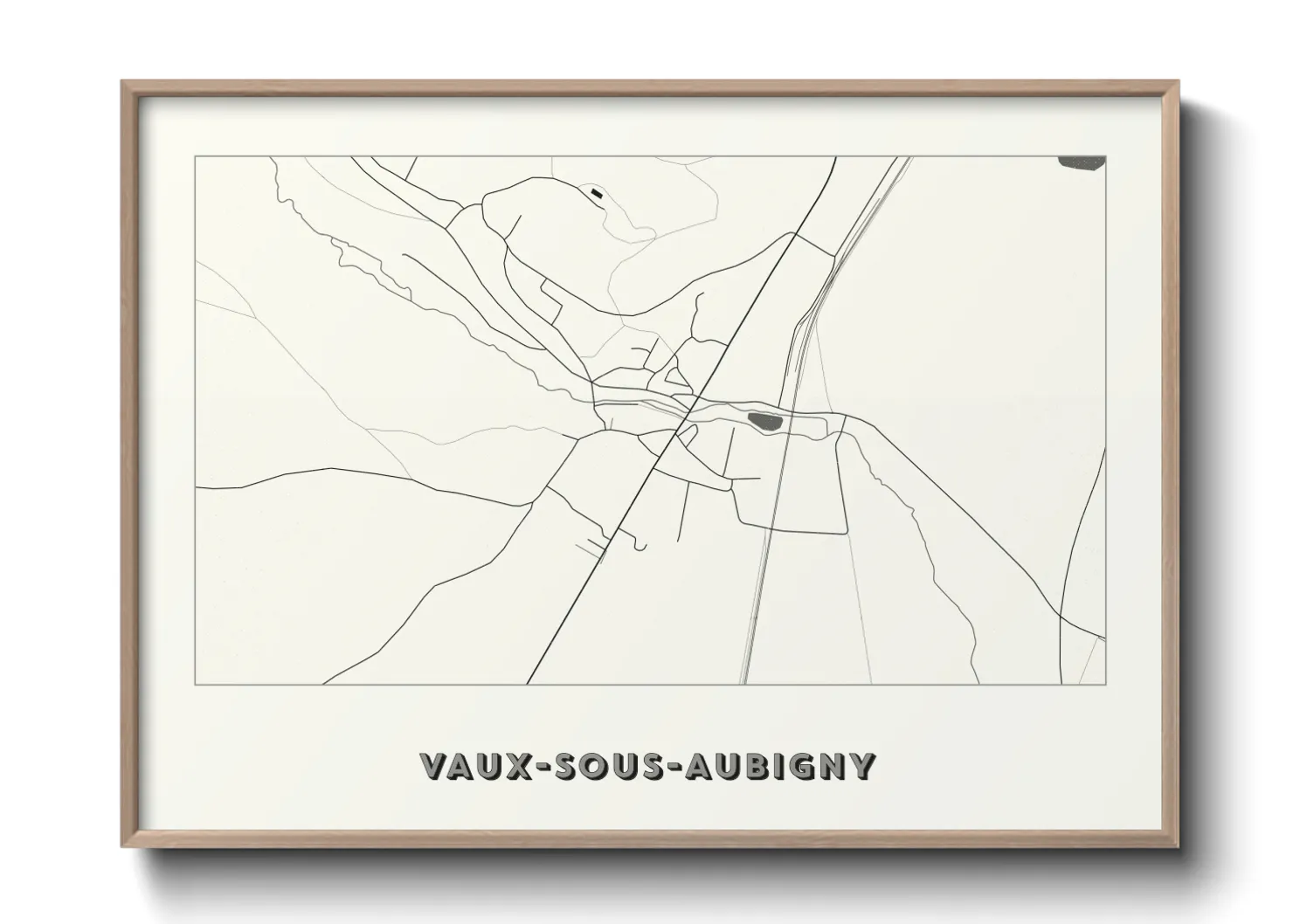 Une affiche de carte sur Vaux-sous-Aubigny