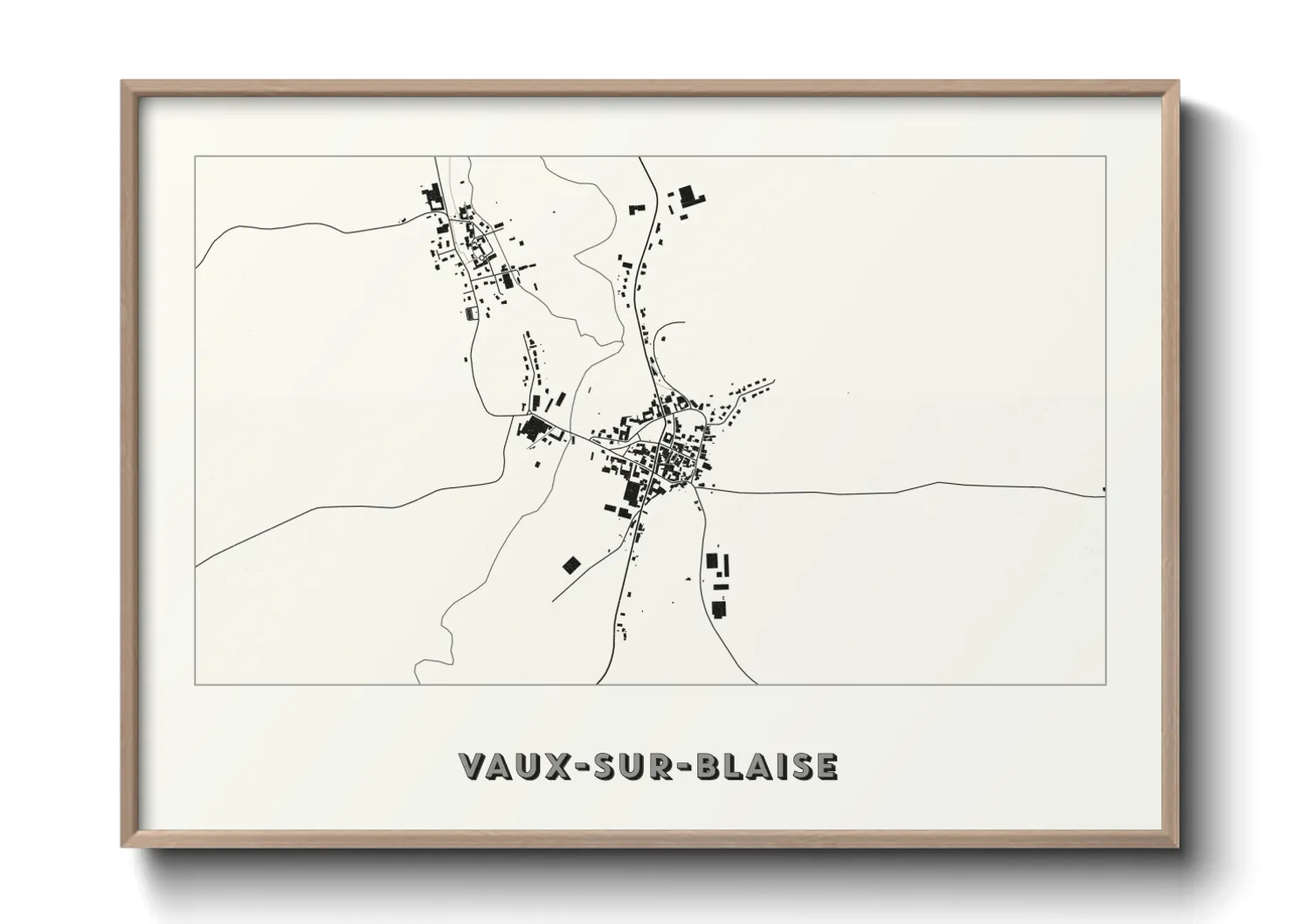 Une affiche de carte sur Vaux-sur-Blaise