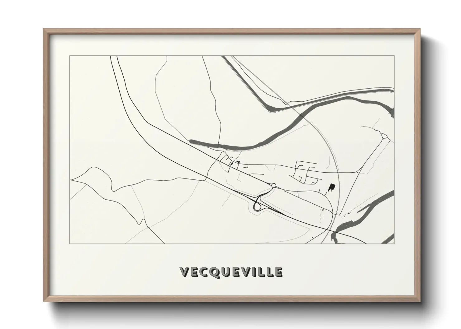 Une affiche de carte sur Vecqueville