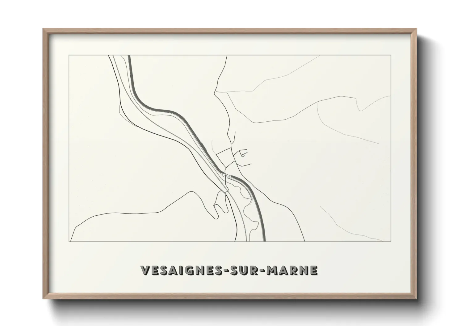 Une affiche de carte sur Vesaignes-sur-Marne