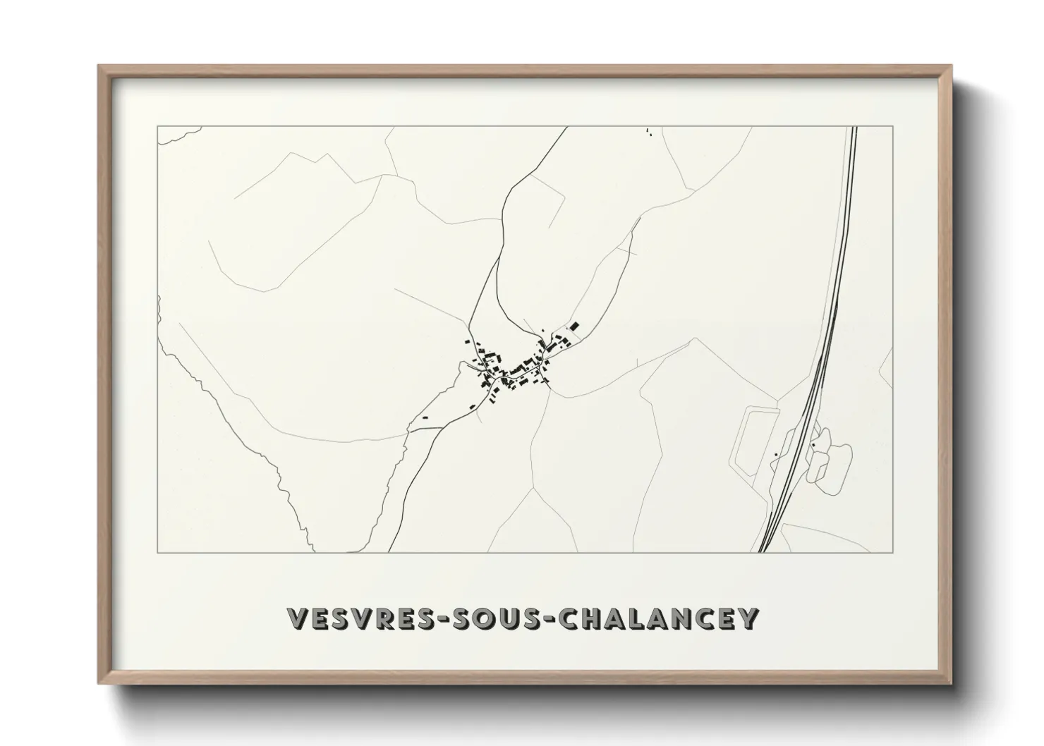 Une affiche de carte sur Vesvres-sous-Chalancey