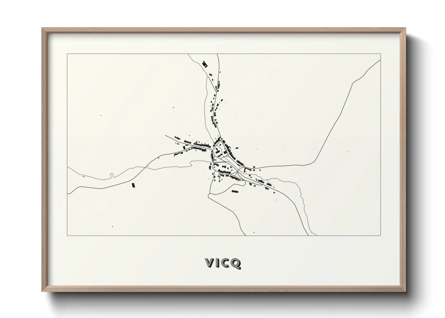 Une affiche de carte sur Vicq