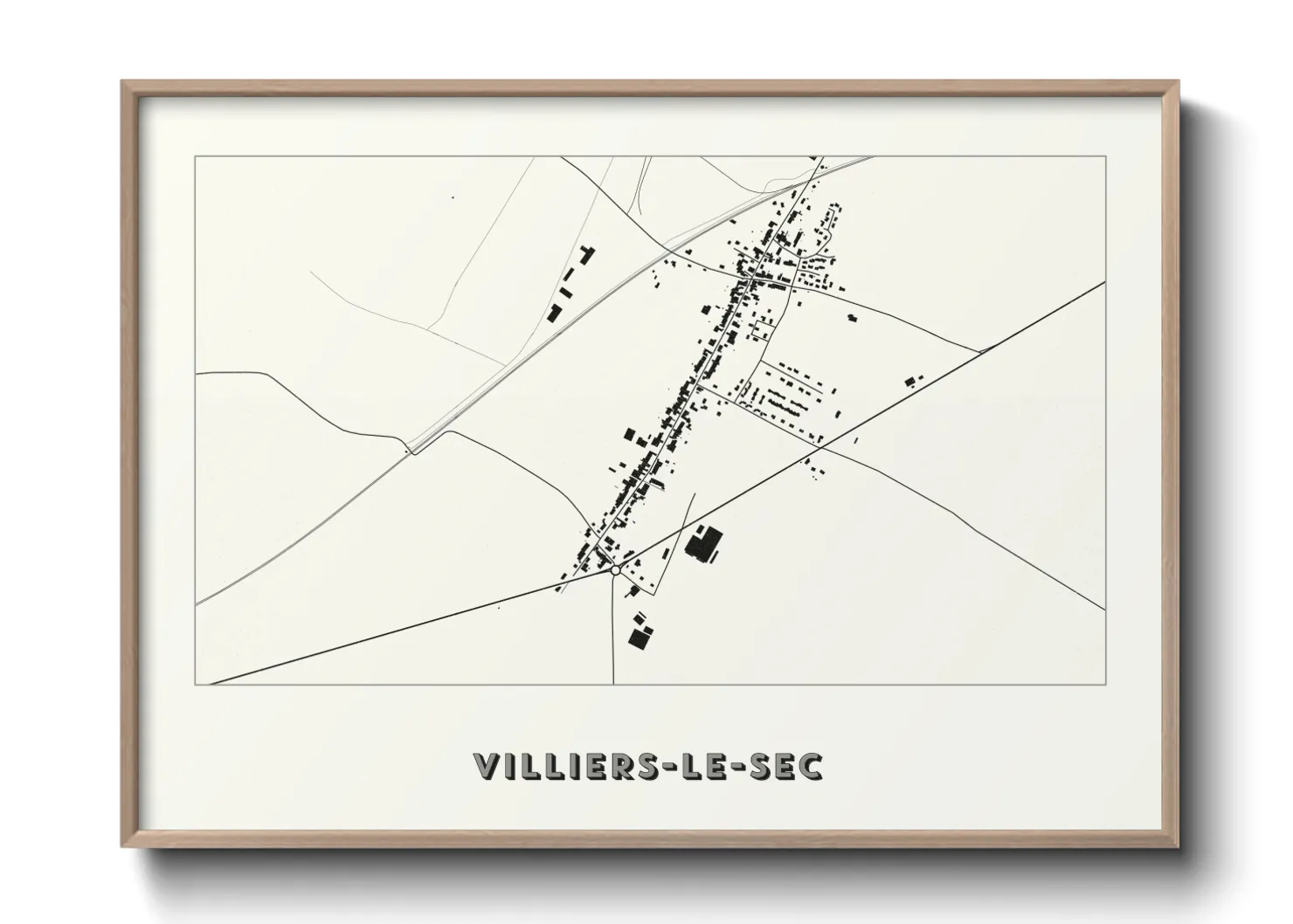Une affiche de carte sur Villiers-le-Sec
