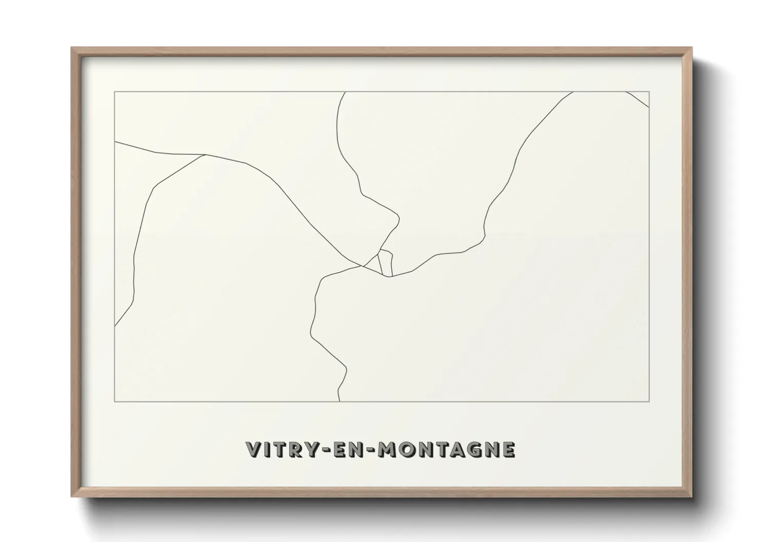 Une affiche de carte sur Vitry-en-Montagne