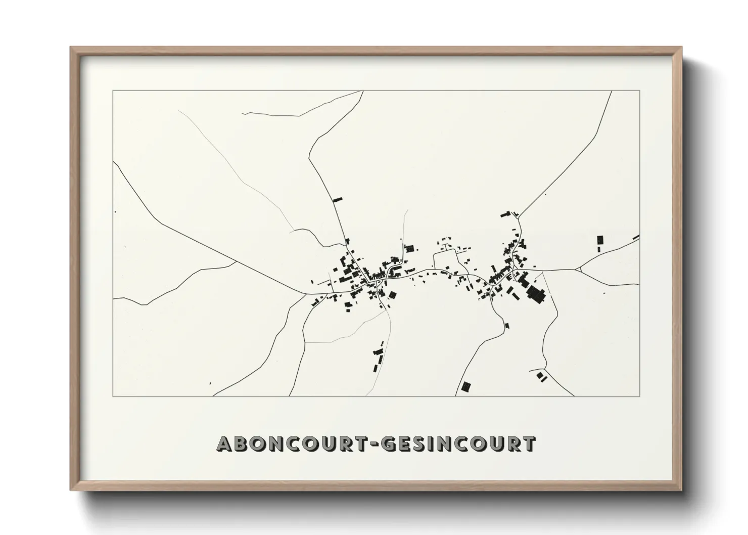 Une affiche de carte sur Aboncourt-Gesincourt