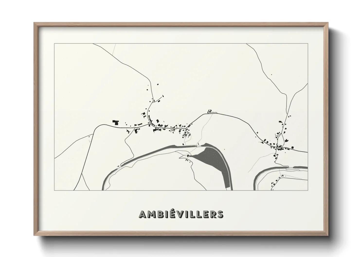 Une affiche de carte sur Ambiévillers