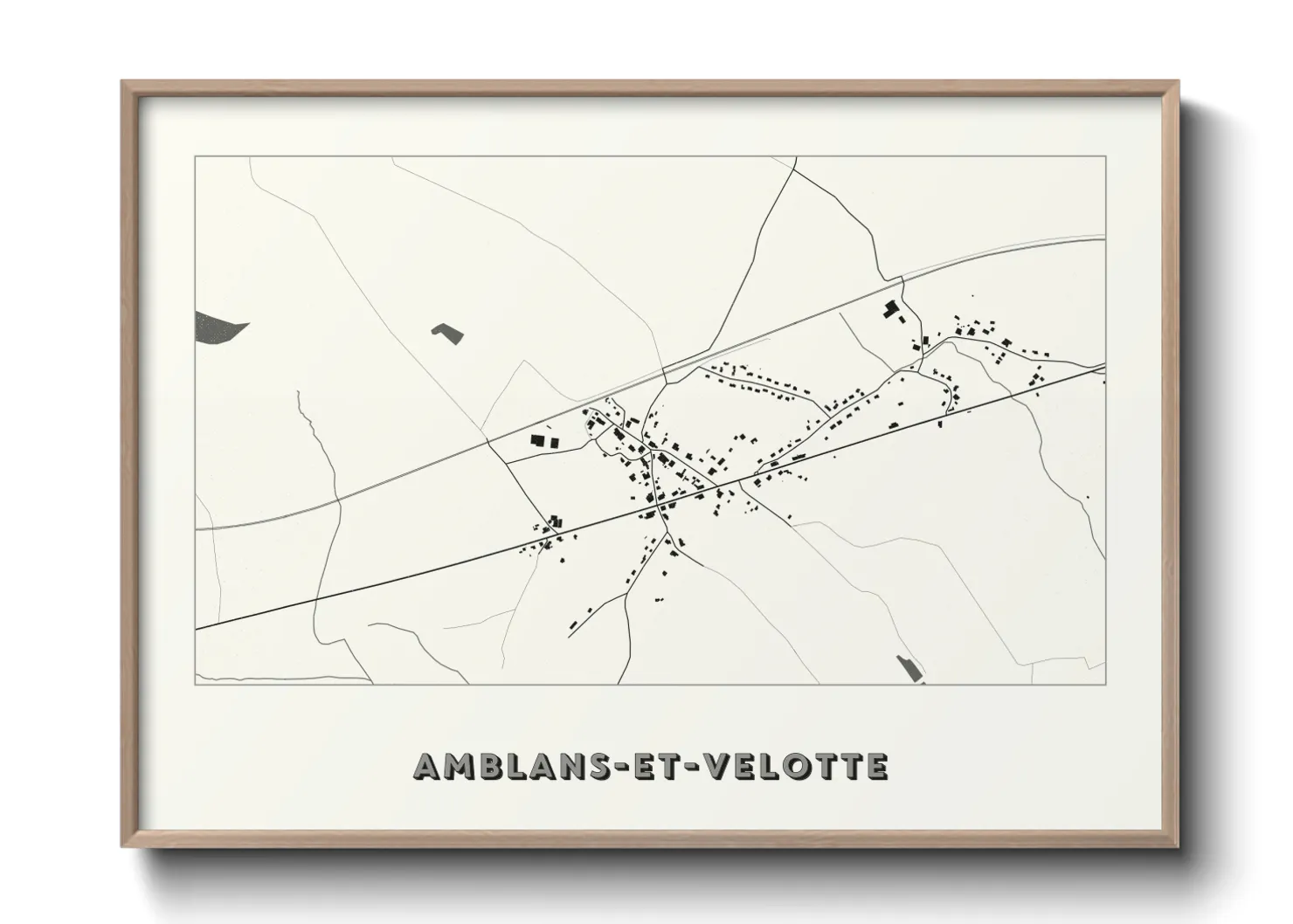 Une affiche de carte sur Amblans-et-Velotte