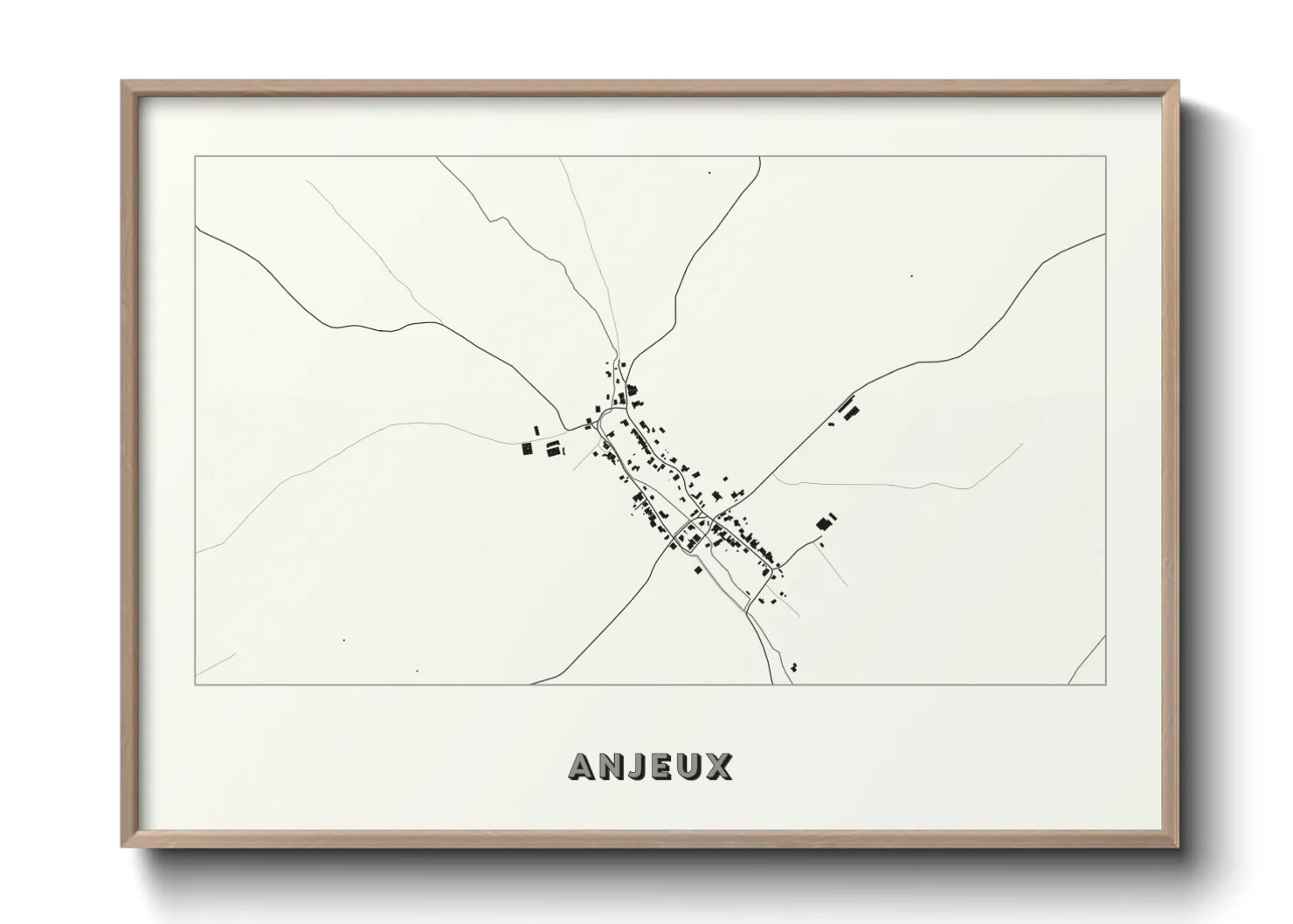 Une affiche de carte sur Anjeux