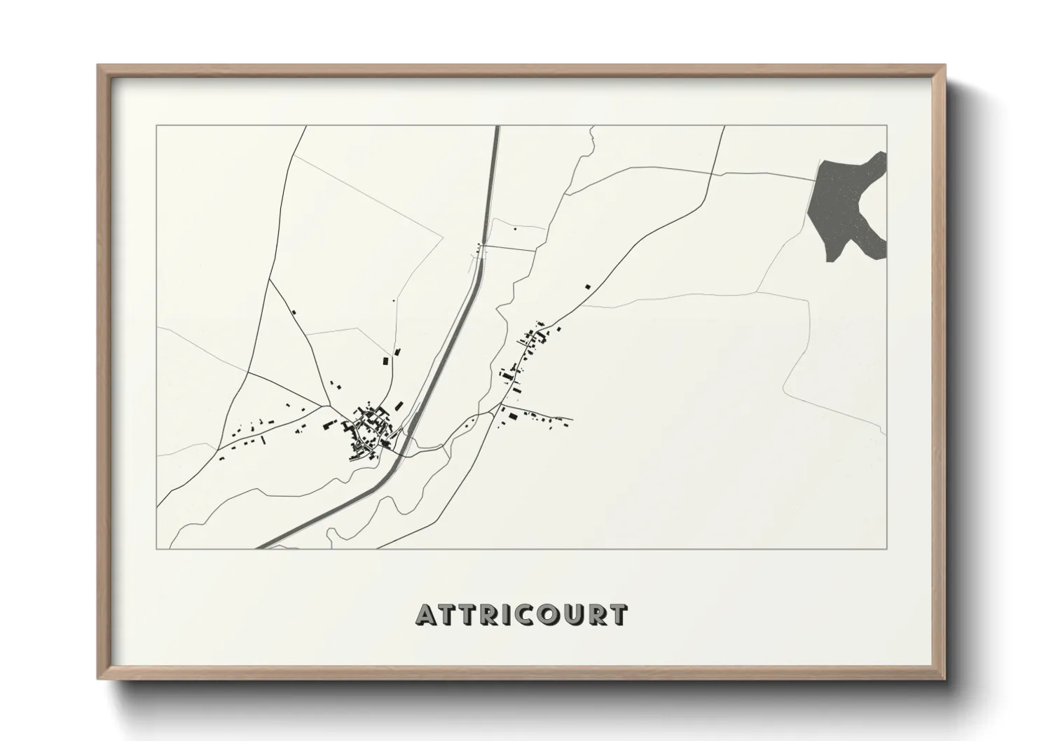 Une affiche de carte sur Attricourt