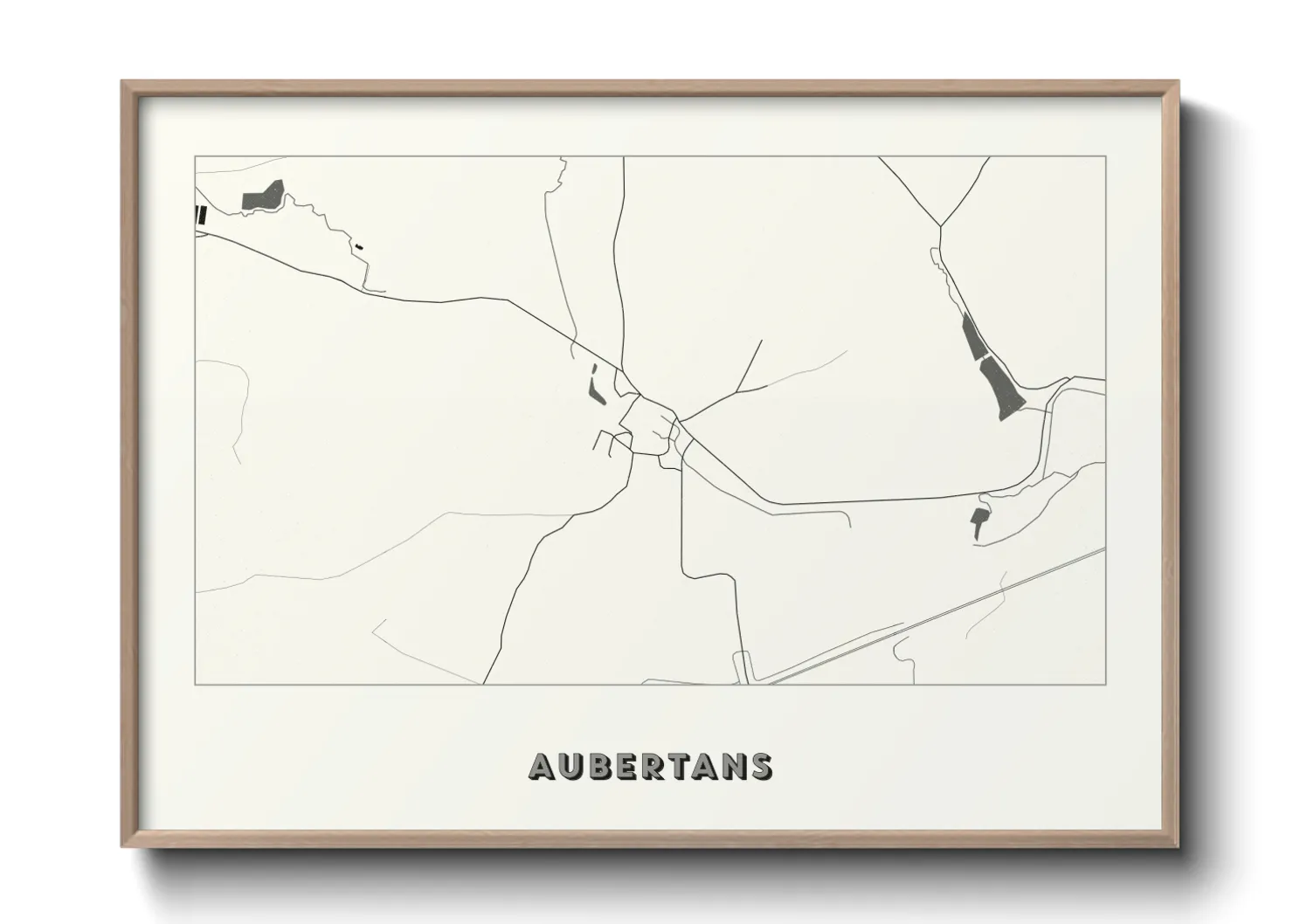 Une affiche de carte sur Aubertans