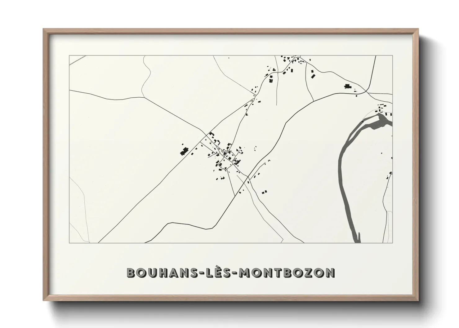 Une affiche de carte sur Bouhans-lès-Montbozon