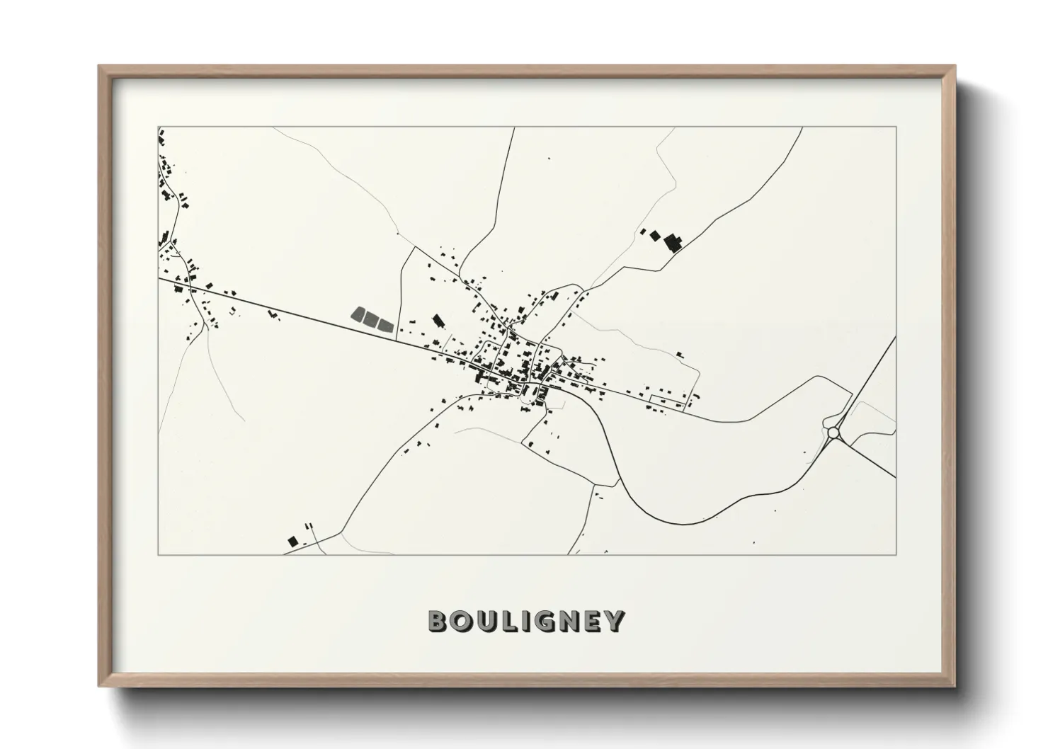Une affiche de carte sur Bouligney