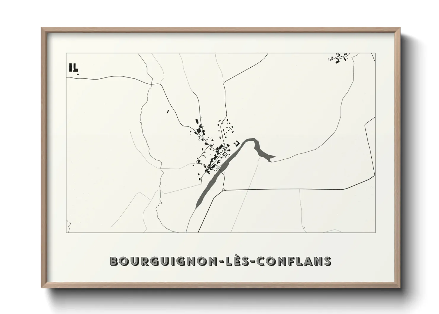 Une affiche de carte sur Bourguignon-lès-Conflans