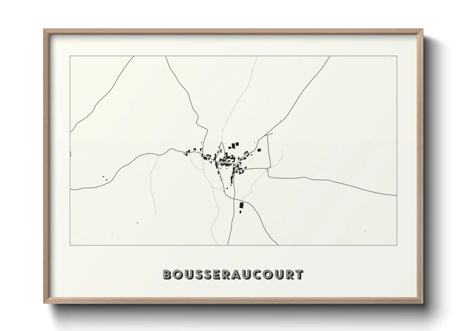 Une affiche de carte sur Bousseraucourt
