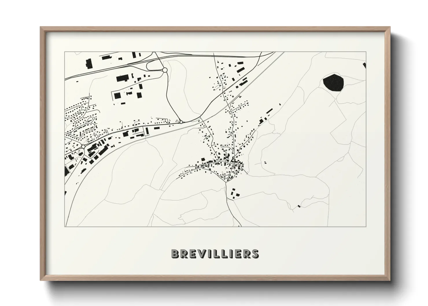 Une affiche de carte sur Brevilliers