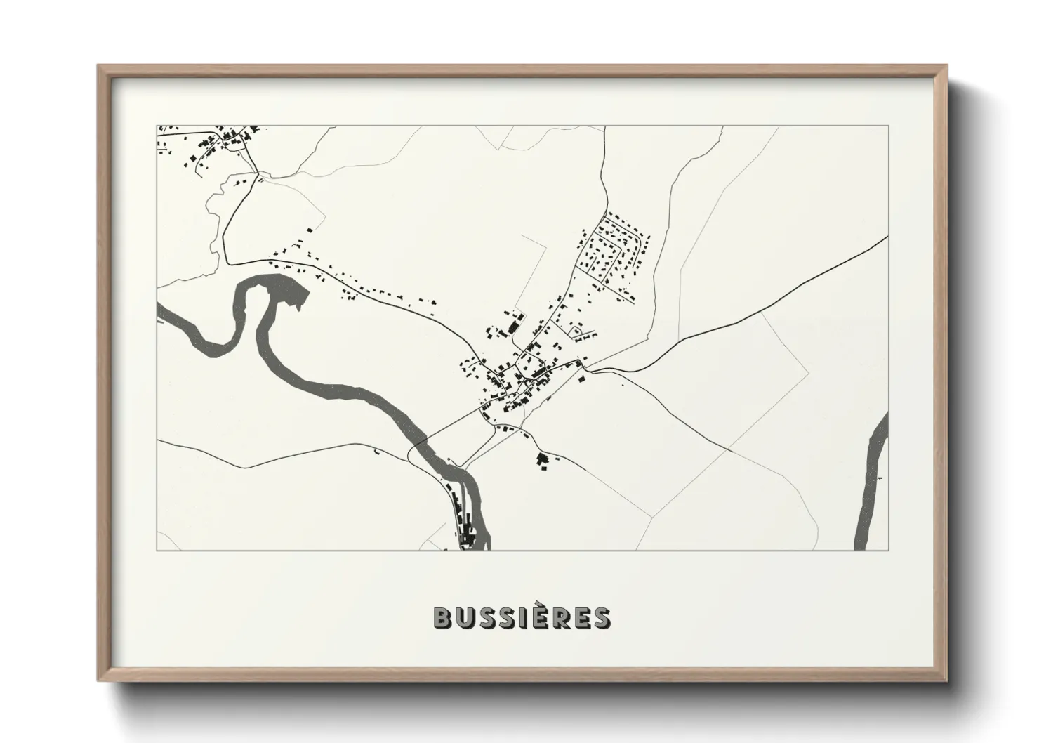 Une affiche de carte sur Bussières