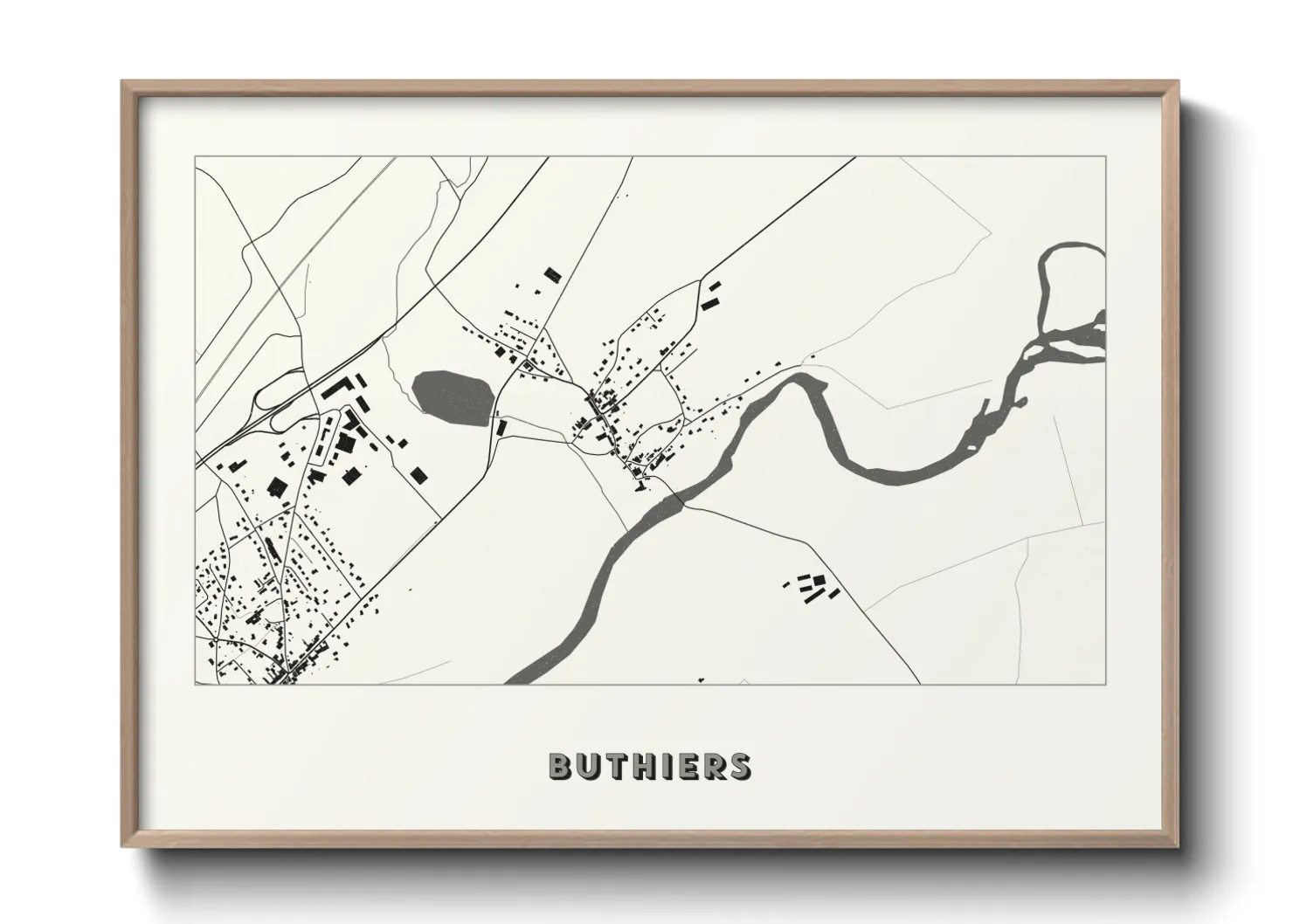 Une affiche de carte sur Buthiers