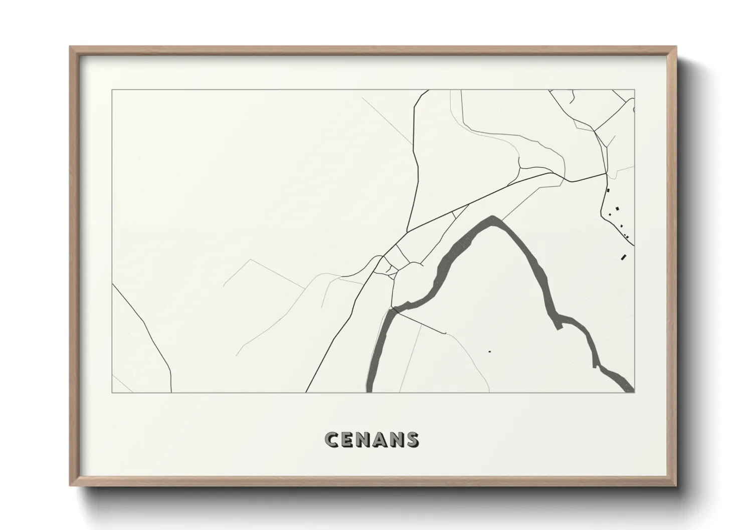 Une affiche de carte sur Cenans