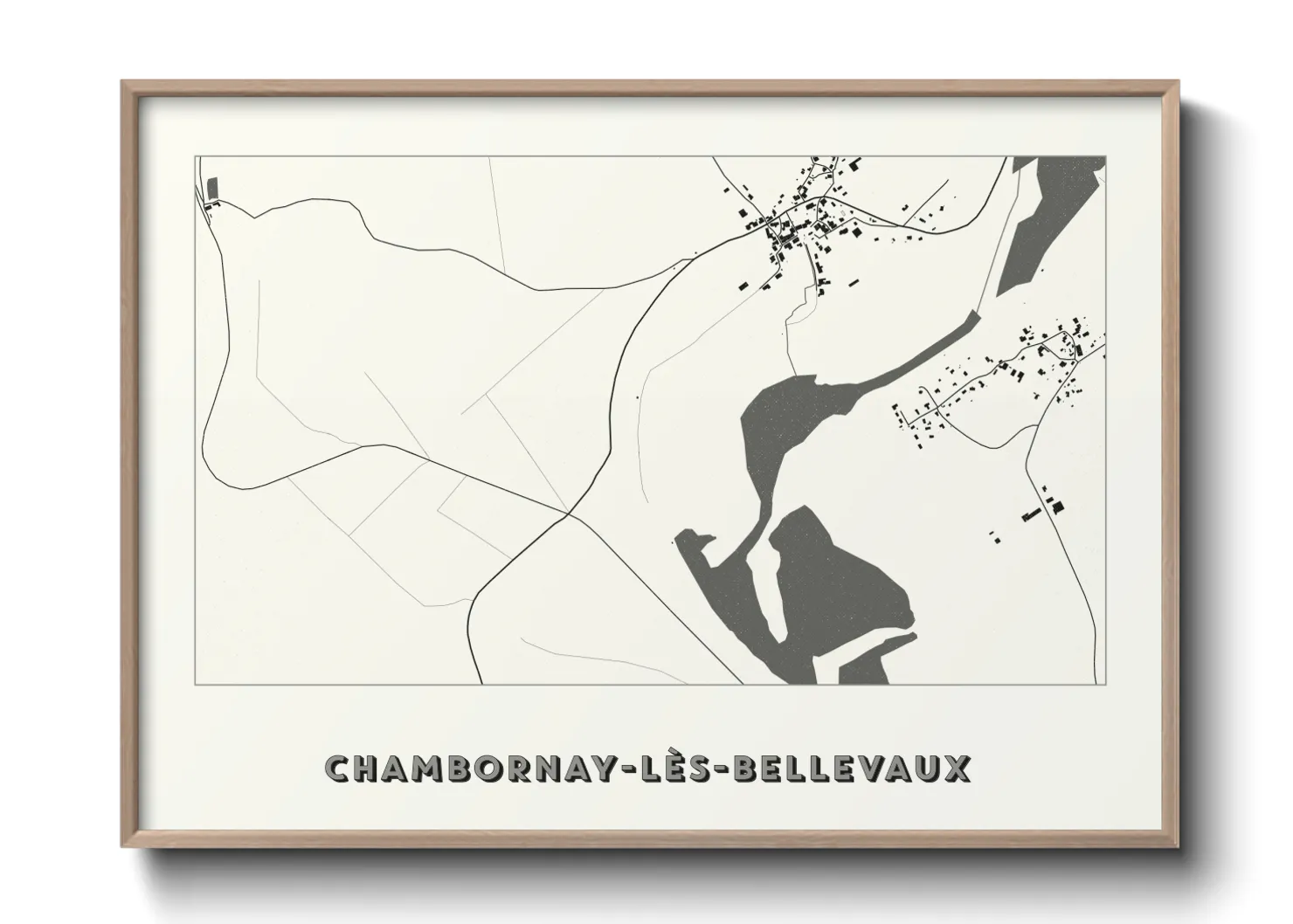 Une affiche de carte sur Chambornay-lès-Bellevaux