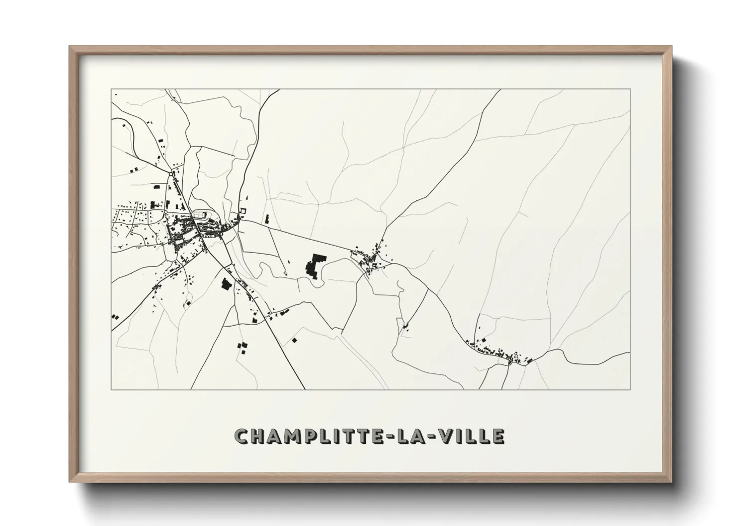 Une affiche de carte sur Champlitte-la-Ville