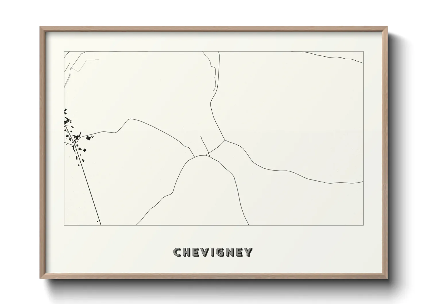 Une affiche de carte sur Chevigney