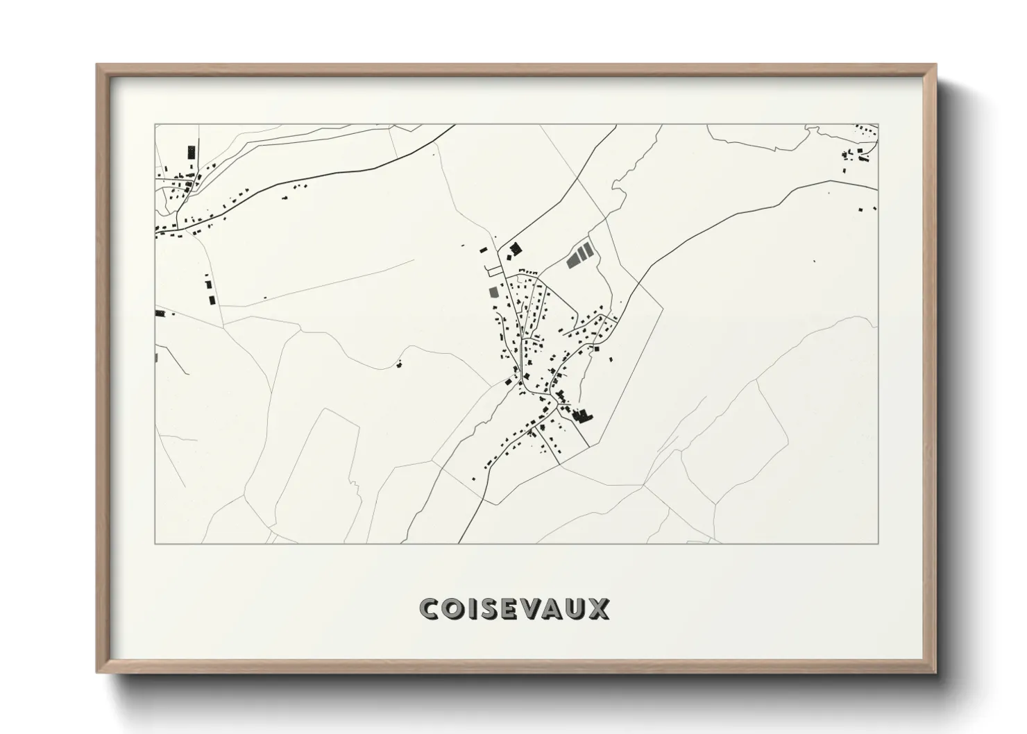 Une affiche de carte sur Coisevaux